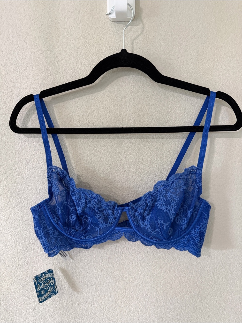 Free People Royal Blue Lace Underwire Bra - NWT